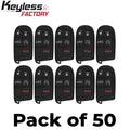 50 x 2011-2023 Dodge Chrysler / 5-Button Smart Key / M3N-40821302 (AFTERMARKET) (Bundle of 50)