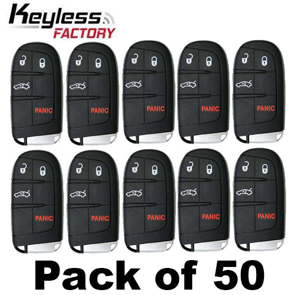 50 x 2015-2021 Dodge Chrysler / 4-Button Smart Key / PN: 68394196AA / M3M-40821302 M3N-40821302 (AFTERMARKET) (Bundle of