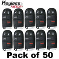50 x 2015-2021 Dodge Chrysler / 4-Button Smart Key / PN: 68394196AA / M3M-40821302 M3N-40821302 (AFTERMARKET) (Bundle of