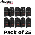 25 x 2015-2021 Dodge Chrysler / 5-Button Smart Key / PN: 68394195 AA / M3M-40821302 (AFTERMARKET) (Bundle of 25)