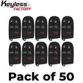 50 x 2015-2021 Dodge Chrysler / 5-Button Smart Key / PN: 68394195 AA / M3M-40821302 (AFTERMARKET) (Bundle of 50)