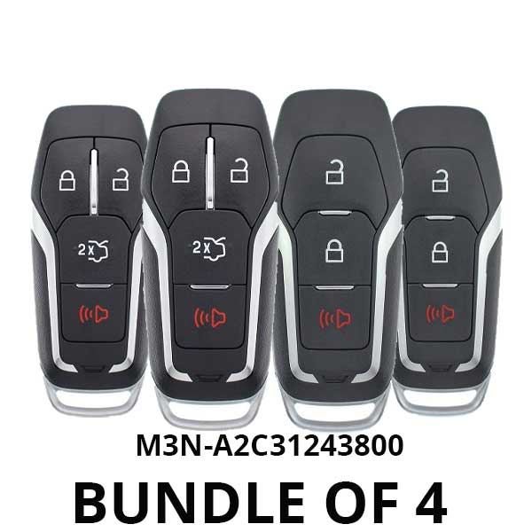 4 x 2015-2017 Ford / 3- & 4-Button Smart Keys / M3N-A2C31243800 (BUNDLE OF 4)