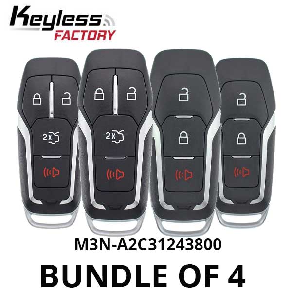 4 x 2015-2017 Ford / 3- & 4-Button Smart Keys / M3N-A2C31243800 (BUNDLE OF 4)