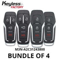 4 x 2015-2017 Ford / 3- & 4-Button Smart Keys / M3N-A2C31243800 (BUNDLE OF 4)