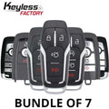 7 x 2013-2020 Ford / 3/4/5-Button Smart Keys / A2C31243800 / A2C93142300 / A2C31243300 / A2C93142600 (Bundle of 7)