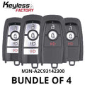 4 x 2017-2022 Ford / 3- & 4-Button Smart Keys / M3N-A2C93142300 (BUNDLE OF 4)