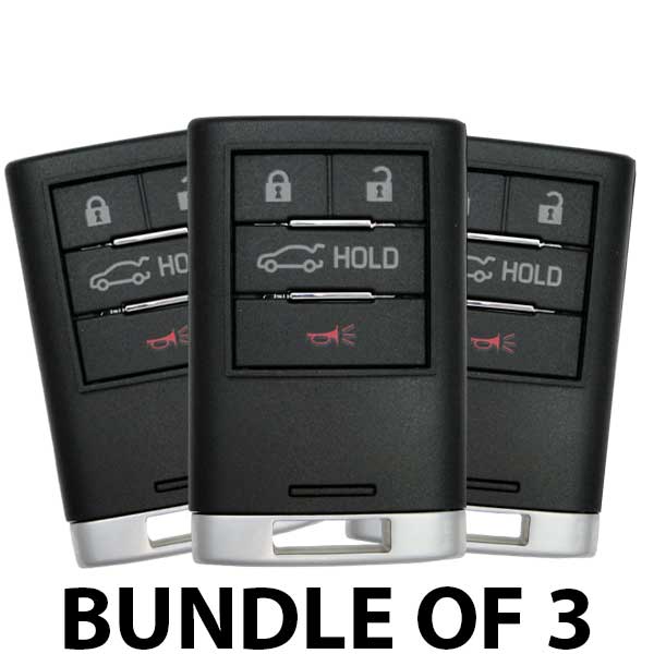 3 x 2010-2015 Cadillac SRX ATS XTS/ 4-Button Smart Key/ PN: 22856929 / NBG009768T (BUNDLE OF 3)