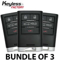 3 x 2010-2015 Cadillac SRX ATS XTS/ 4-Button Smart Key/ PN: 22856929 / NBG009768T (BUNDLE OF 3)