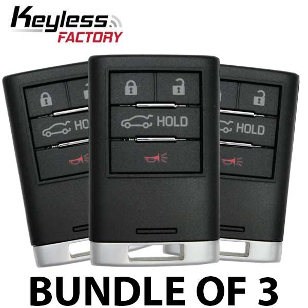 3 x 2010-2015 Cadillac SRX ATS XTS/ 4-Button Smart Key/ PN: 22856929 / NBG009768T (BUNDLE OF 3)