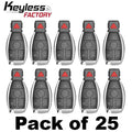 25 x 1997-2014 Mercedes Benz / 4-Button Fobik Key / IYZ-3312 / 315 MHz (Double Battery) (AFTERMARKET) (Bundle of 25)