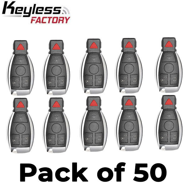 50 x 1997-2014 Mercedes Benz / 4-Button Fobik Key / IYZ-3312 / 315 MHz (Single Battery) (AFTERMARKET) (Bundle of 50)