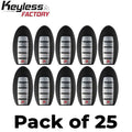 25 x 2016-2018 Infiniti / Nissan / 5-Button Smart Key / PN: 285E3-4RA0B / KR5S180144014 / (IC 204) (AFTERMARKET) (Bundle