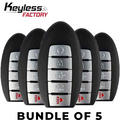 5 x 2016-2018 Infiniti / Nissan / 5-Button Smart Key / KR5S180144014 / (IC 204) (BUNDLE OF 5)