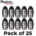 25 x 2013-2019 Nissan Sentra / Versa / Leaf / 4-Button Smart Key / PN: 285E3-3SG0D / CWTWB1U840 (AFTERMARKET) (Bundle of