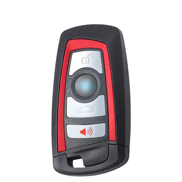 2013-2018 BMW 3 5 7 Series / 4-Button Smart Key / PN: 9312533-03 / YGOHUF5767 (Red Trim) (OEM Recase)