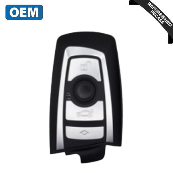 2013-2018 BMW 7 / 5 / 3 Series / 4-Button Smart Key / YGOHUF5767 / FEM / 433 Mhz - Black Trim (OEM Recase)