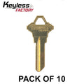 SC1-B Brass Finish Schlage Key Blanks (10 PACK) (AFTERMARKET)