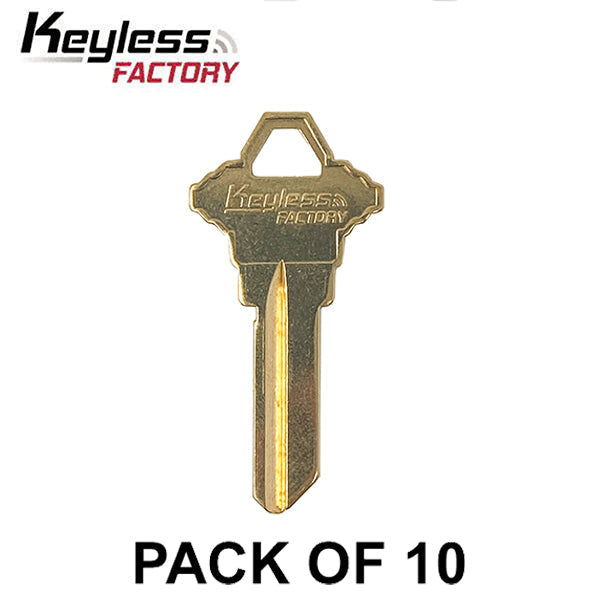 SC1-B Brass Finish Schlage Key Blanks (10 PACK) (AFTERMARKET)