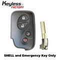 2006-2012 Lexus / 4-Button Remote Smart Key SHELL / HYQ14AAB HYQ14ACX HYQ14AAF (AFTERMARKET)