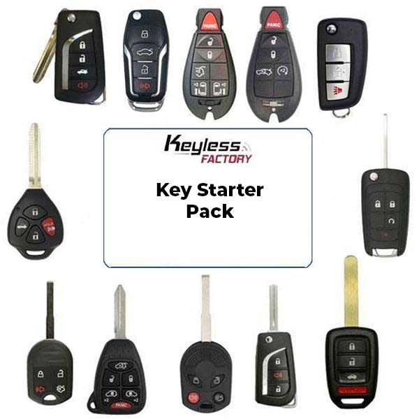 Remote Keys STARTER Pack - Flip Keys, FOBIKS, Remote Head Keys (61 Pieces - AFTERMARKET)