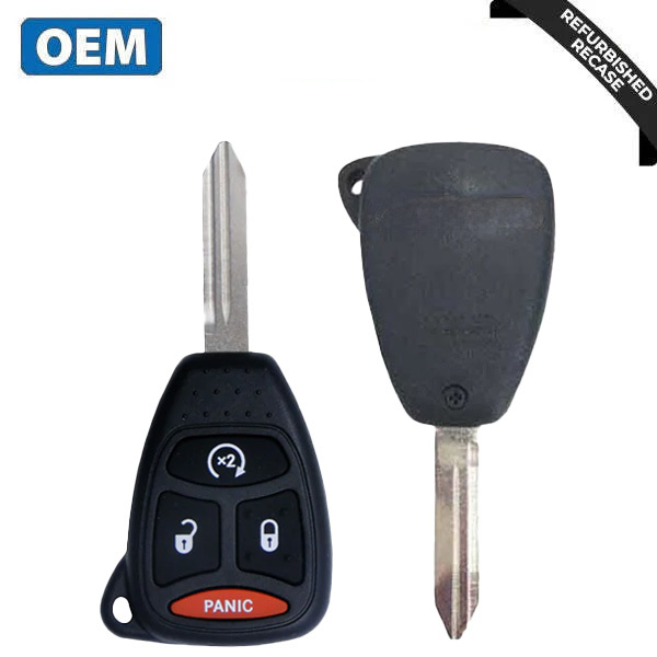 2007-2011 Dodge Ram Durango Dakota / 4-Button Remote Head Key / PN: 68026372AB / KOBDT04A (OEM Recase)