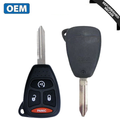 2007-2011 Dodge Ram Durango Dakota / 4-Button Remote Head Key / PN: 68026372AB / KOBDT04A (OEM Recase)