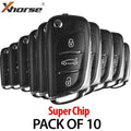 10 x VVDI Super Remote / 3-Button Universal Remote Flip Key w/ Super Chip (Xhorse) (Pack of 10)