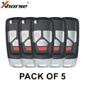 5 x Audi Style / 4-Button Universal Remote Flip Key for VVDI Key Tool (Wireless) (Pack of 5)