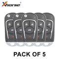 5 x Xhorse - Buick Style / 4-Button Universal Remote Flip Key for VVDI Key Tools (Wired) (Pack of 5)