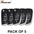 5 x Generic Style / 3-Button Universal Remote Flip Key for VVDI Key Tool (Wired) (Pack of 5)