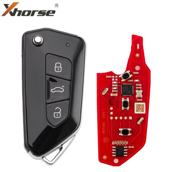 Xhorse - XKGA83EN - GA08 Style - 2nd Generation All Black - 3-Button Universal Remote - For VVDI Key Tools (Wired) (Repl