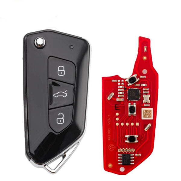 Xhorse - XKGA83EN - GA08 Style - 2nd Generation All Black - 3-Button Universal Remote - For VVDI Key Tools (Wired) (Repl