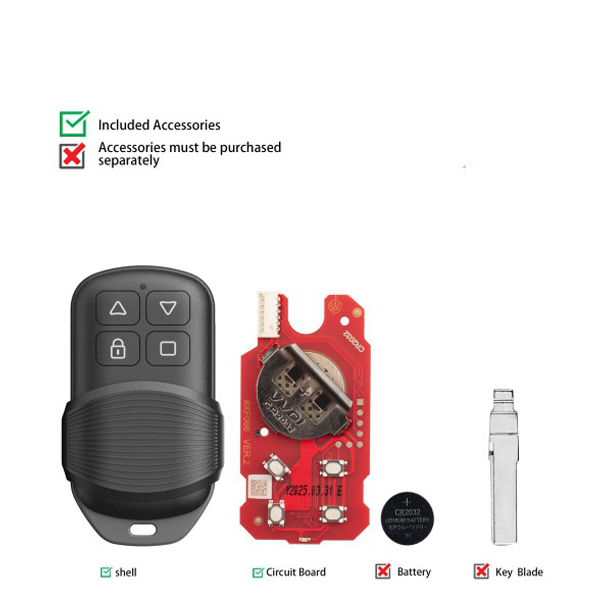 Xhorse - XKGHG3EN - 2nd Generation - 4-Button Universal Universal Remote Flip Key For VVDI Key Tools (Wired) (Replacemen
