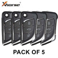 5 x Xhorse - Lexus Knife Style / 3-Button Universal Remote Flip Key for VVDI Key Tool (Wired) (Pack of 5)