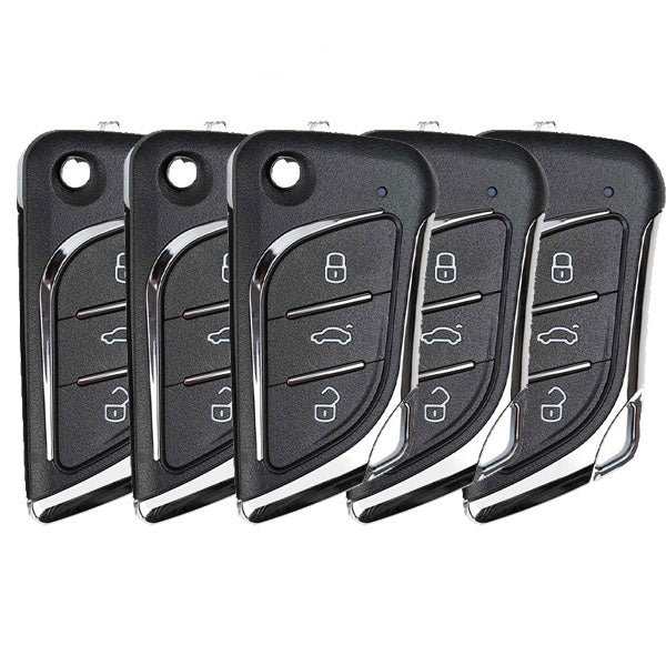 5 x Xhorse - Lexus Knife Style / 3-Button Universal Remote Flip Key for VVDI Key Tool (Wired) (Pack of 5)