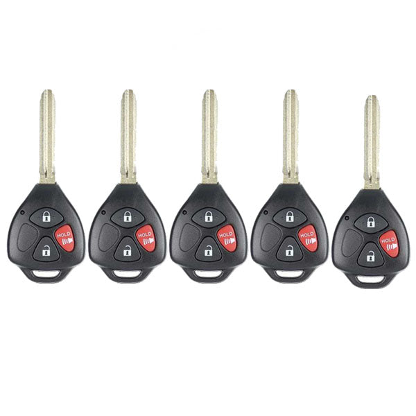 5 x Xhorse - Toyota Style / 3-Button Universal Remote Head Key for VVDI Key Tools (Wired) (Pack of 5)