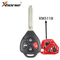 Xhorse - Toyota Style / 4-Button Universal Remote Head Key for VVDI Key Tools - XM5118 Chip - (Wireless) (Replacement Fo