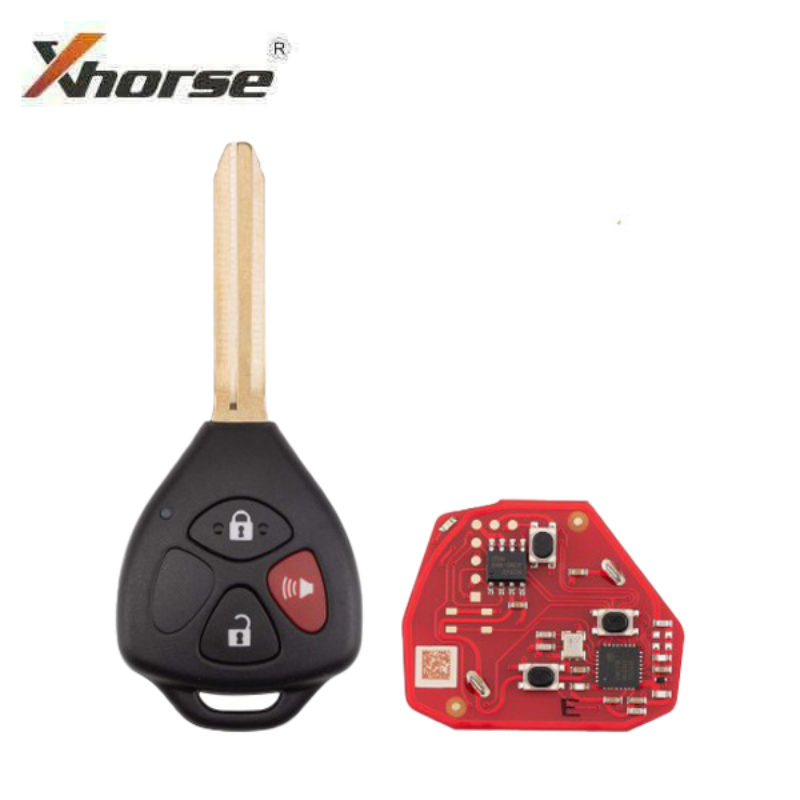 Xhorse - XKTO24EN - Toyota Style / 3-Button Universal Remote Head Key for VVDI Key Tools - XM5118 Chip - (Wireless) (Rep