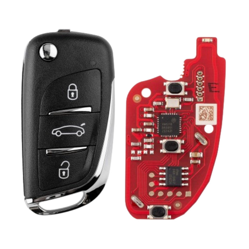 Xhorse - XKDS20EN - 2nd Generation Wire Remote Key DS Flip 3 Buttons w/ New MX5118 Chip (Replacement For XKDS00EN)