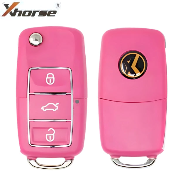 Xhorse - VW Volkswagen B5 Type - XKB502EN / Universal Remote Key for VVDI Key Tool (Wired) - 3 Buttons - Special - Pink