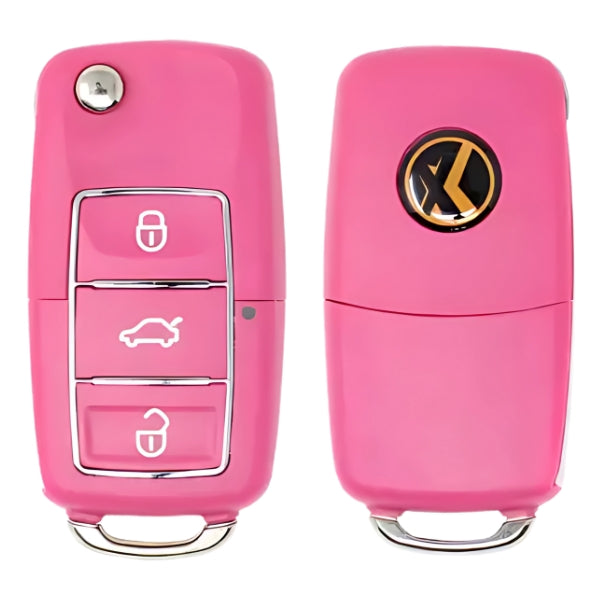 Xhorse - VW Volkswagen B5 Type - XKB502EN / Universal Remote Key for VVDI Key Tool (Wired) - 3 Buttons - Special - Pink