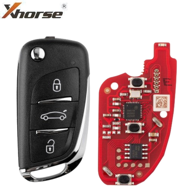Xhorse - XKDS20EN - 2nd Generation Wire Remote Key DS Flip 3 Buttons w/ New MX5118 Chip (Replacement For XKDS00EN)