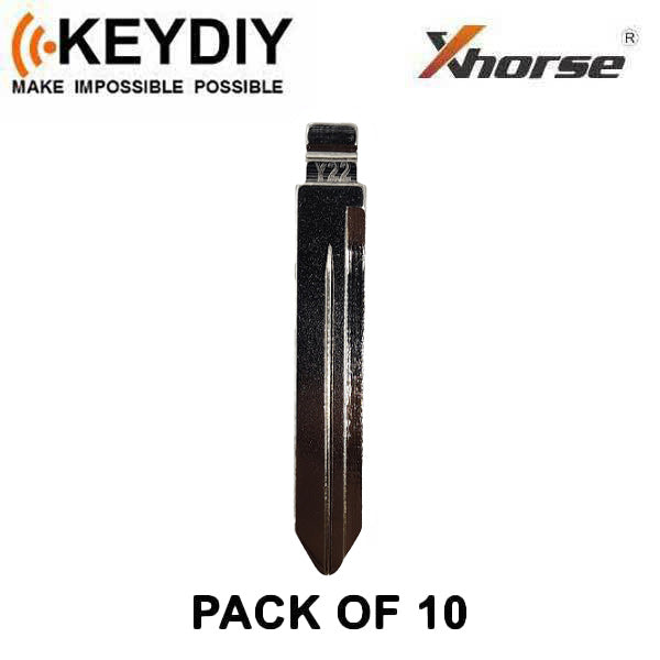 KEYDIY - TOY47 - Flip Key Blade - #Y-22 - For Xhorse / Keydiy Universal Remote Flip Keys - 10 Pack