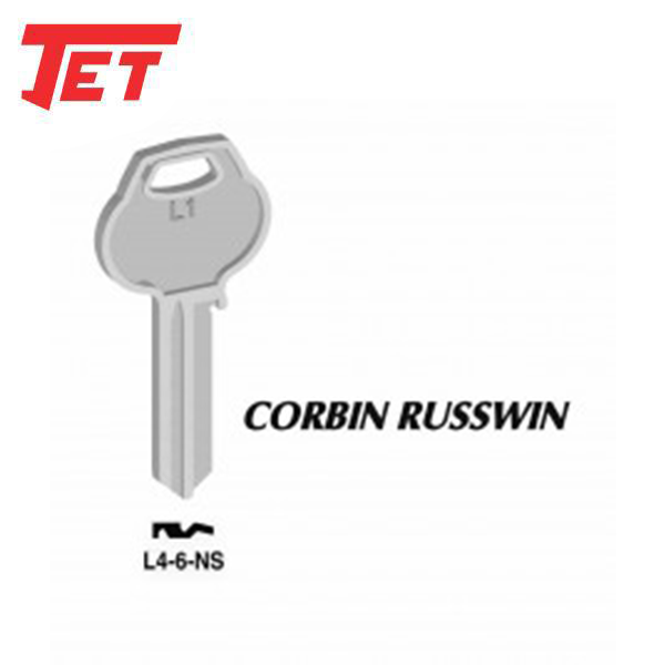 JET - L4-6 - Corbin Russwin - 6-Pin Key Blank - Nickel Silver