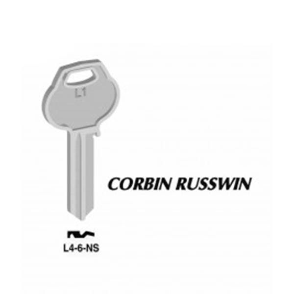 JET - L4-6 - Corbin Russwin - 6-Pin Key Blank - Nickel Silver
