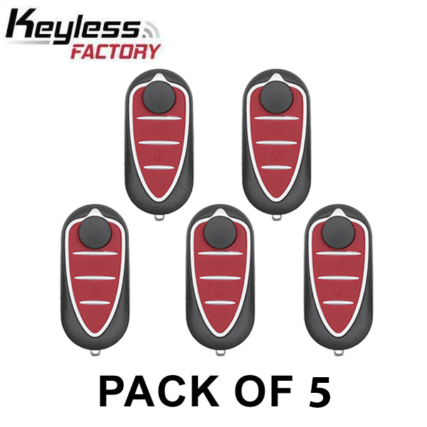 5 x 2008-2016 Alfa Romeo Mito / 3-Button Flip Key / Delphi (AFTERMARKET) (Pack of 5)