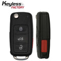 2011-2016 Volkswagen / 4-Button Remote Flip Key / 5K0837202AE / NBG010180T / 315 MHz (AFTERMARKET)