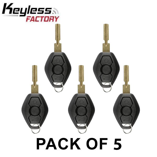 5 x 2000-2003 BMW 5 6 7 Z3 Series / 3-Button Remote Head Key / PN: 8382328 / LX8FZV / 4-Track EWS (AFTERMARKET) (Pack of