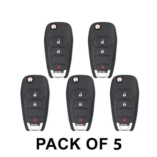 5 x 2016-2021 Chevrolet Cruze XL8 / 3-Button Remote Flip Key / PN: 13514134 / LXP-T004 (AFTERMARKET) (Pack of 5)