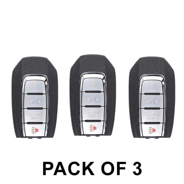 3 x 2020-2022 Infiniti Q50 Q60 / 4-Button Smart Key / PN: 285E3-6HE1A / KR5TXN7 (RSK-INF-2004) (Pack of 3)